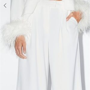 Wide, leg, trouser, white